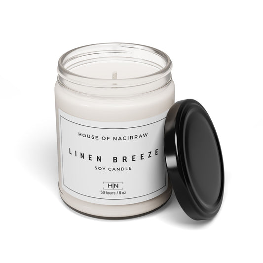 Linen Breeze Scented Soy Candle, 9oz