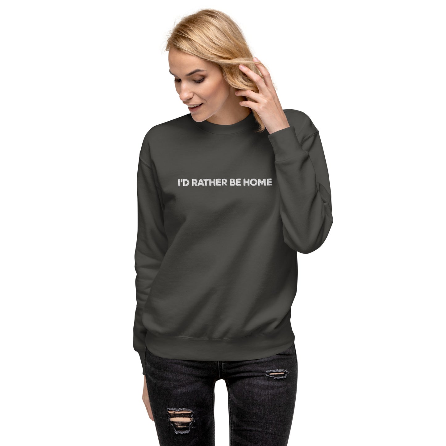 At Home Embroidered Unisex Premium Sweatshirt